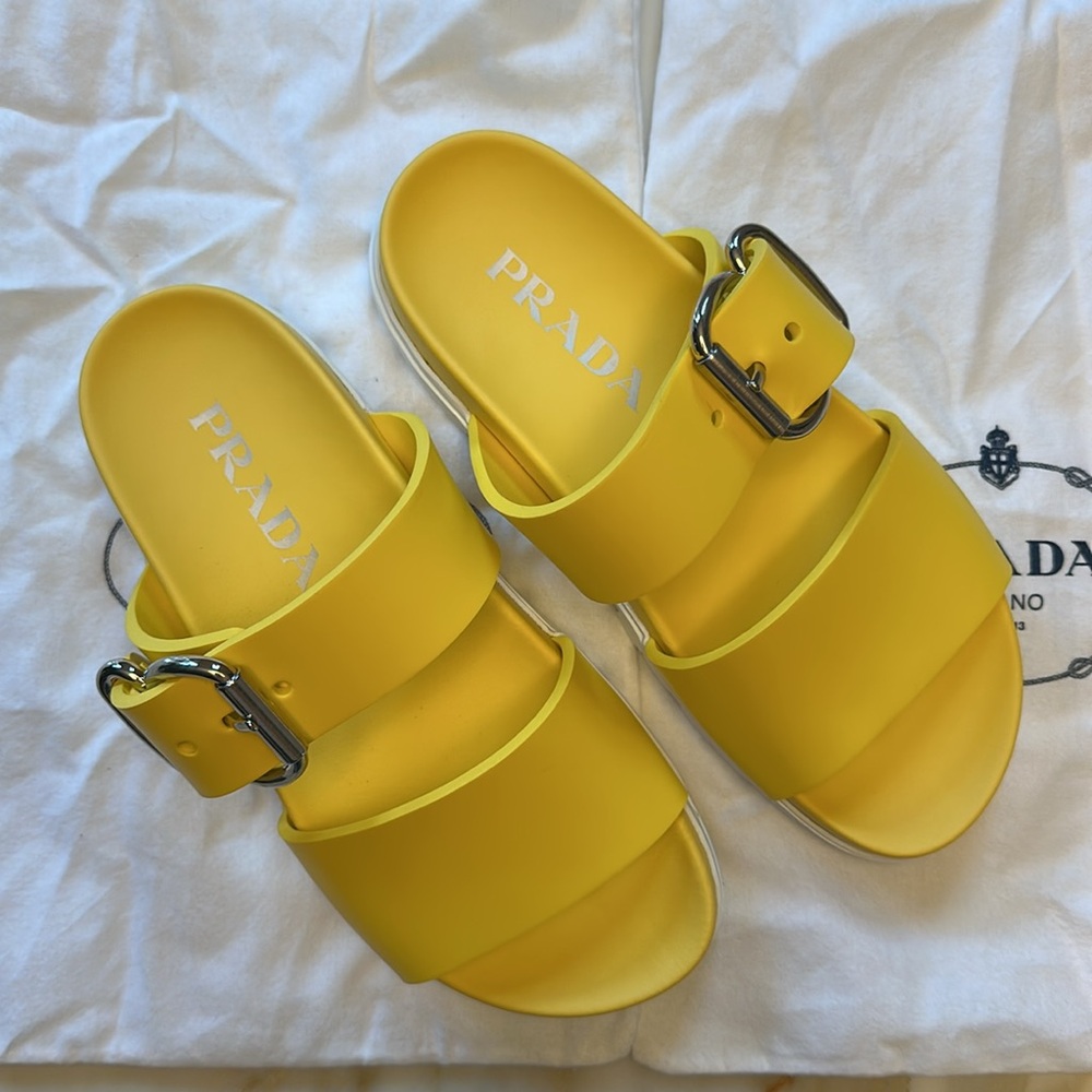 NWOT Prada Yellow Sandals - Picture 2 of 8